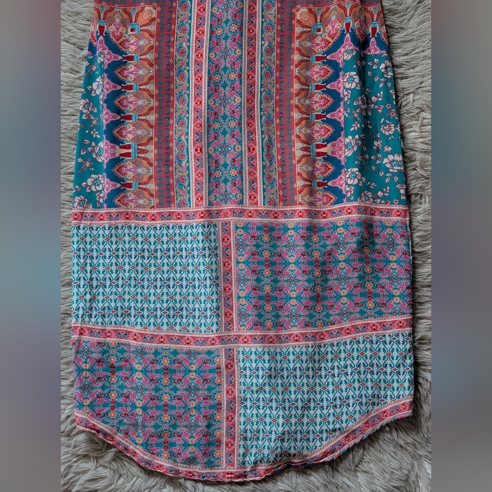 Tolani Silk Patchwork Button Down Midi Dress *Mis… - image 10